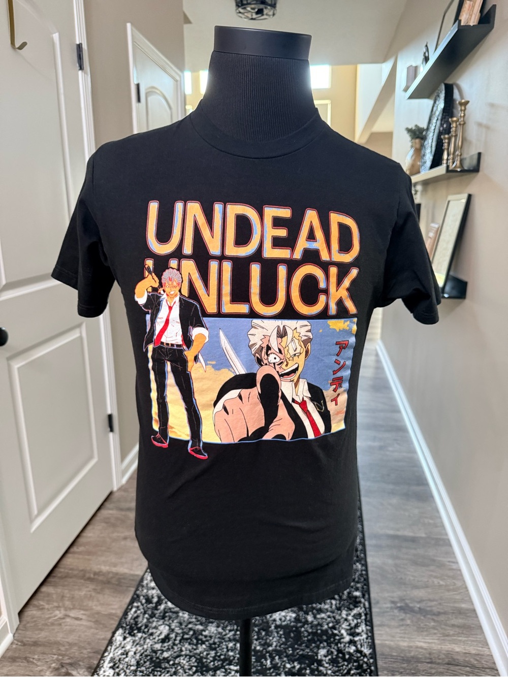 Undead Unluck Andy Shirt Size Small Black Anime Graphic Print Hot Topic